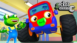 The mechanicals make a mistake when changing Baby Truck's and Max the Monster Truck's tyres. Baby Truck loves her new wheels but Max isn't so sure, he is sad without this proper tyres. After having some fun with Max's tyres Baby Truck is very good at giving them back to Max. | Gecko's Garage