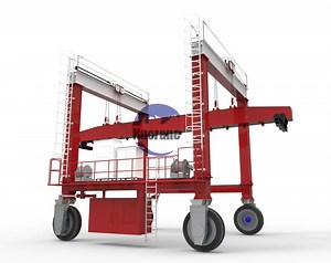 [Hot Item] 40t Small Rubber Tyre Bridge Girder Straddle Carrier Container Gantry Crane
