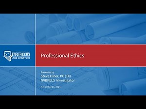 Webinar - Professional Ethics November 13, 2024