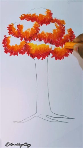 Tutorial: very easy tree drawing with old paints🌳 #shorts #art #drawing