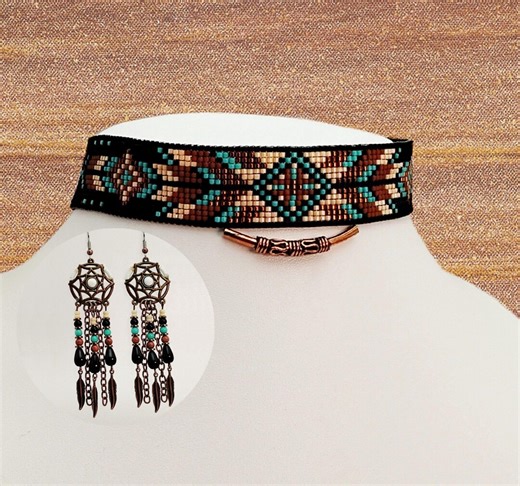 Copper Native Choker Set - Etsy