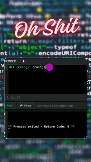 Python Crash Hack 💥 Infinite Recursion Error! #python #codingshorts