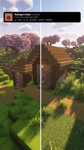 Best Minecraft Cartoon And Colorful Look In 8x8 Resource Pack: Rodrigo's Pack #minecraft #shorts #mc