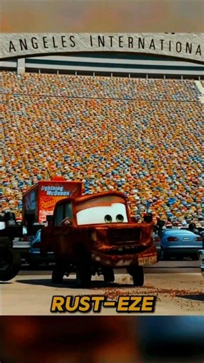 Everyone watched the trophy. Fred watched Rust-eze. #cars #pixar