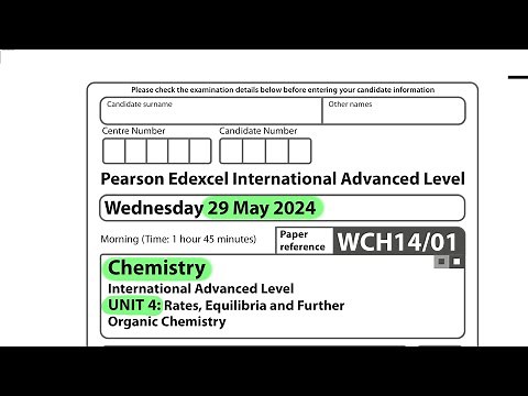 A level | Chemistry | Unit 4 | May 2024 | Pearson Edexcel |