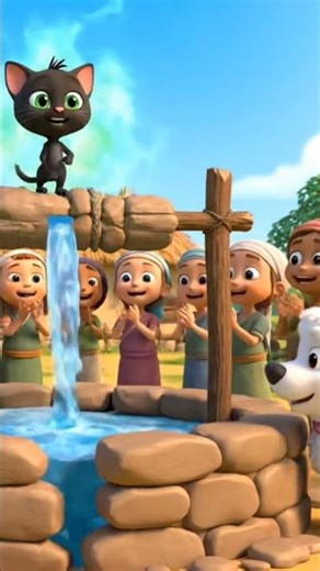 Magical Cat Fills Well with Magic Water 🐱✨ | 3D Cartoon Animation | Shorts #3DAnimation #Magic