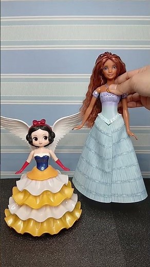 Cute transforming little mermaid and Snow-white