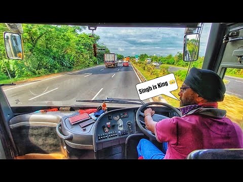 Extremely Aggressive SARDAAR JI Driving VOLVO BUS at NH 16 : Better than Haryana Roadways ?