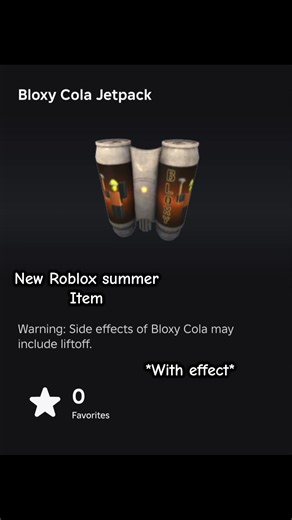 Bloxy cola jet pack *might go limited* II #robloxfyp #limited #effect #accessories #avatar