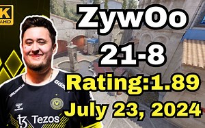 🐝ZywOo (21-8) 最新小镇POV | FACEIT天梯五排 | 2024.07.24 | CS2 POV\u002FDEMO