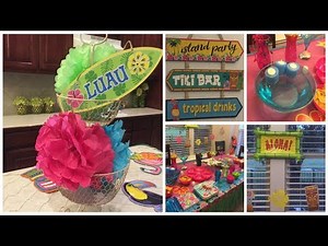 DOLLAR TREE DIY | Floating Tea Lights & Luau Party Set Up!