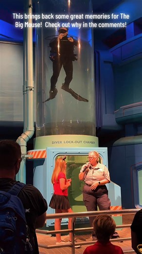 Stumbled upon this on our last trip to Epcot’s The Seas with Nemo! A little fact you may not know is this platform used to be an elevator that brought you down into the aquarium. As a kid this was so magical for me and the diver in the chamber brought all those memories back to me! #thebigmousehouse #bigmousehouse #disneypodcast #wdw #epcot | The Big Mouse House