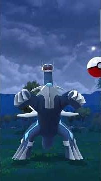 Catching a dialga in pokémon go from the GO pass