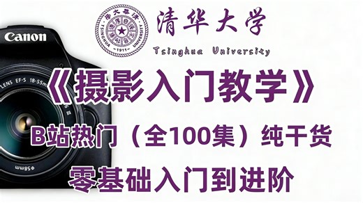 【全新摄影合集】目前B站最全的相机摄影入门教学，整整100集，从零基础入门到进阶，全程干货无废话！（内含所有摄影技巧）