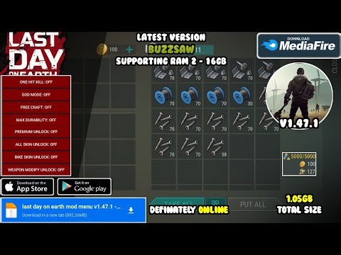 last day on earth mod menu v1.47.1 | new buzzsaw, god mod, instant workbench and settlement items