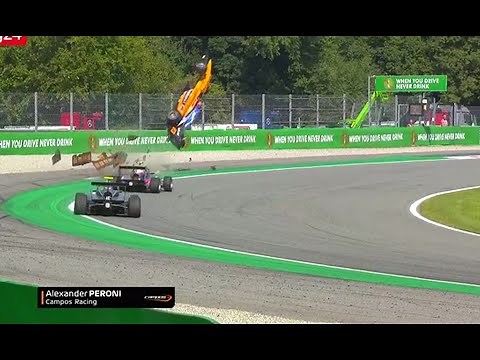 Alex Peroni Flying Crash - F3 GP Italia 2019