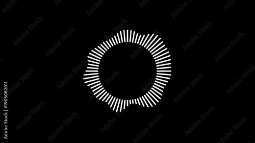Audio visualizer circle equalize wave on black background, animation circular Audio Waveform, Audio waves voice music sound spectrum equalizer. white Circular equalizer animation for enhancing musical