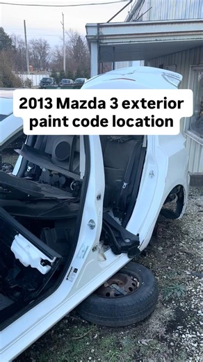 2013 Mazda 3 exterior body paint code location production date location on car