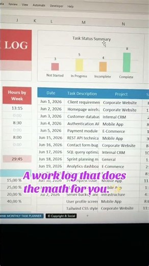 A work log that does the math for you. ✨