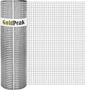 GoldPeak Hardware Cloth 1/2 inch Mesh 48in. x 100ft. 19-Gauge - Chicken Wire Mesh Roll Welded Wire Fencing Gopher Mesh Wire Cloth Garden Fencing Chicken Wire Fencing