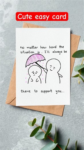 DIY Stick Figure Love Card ❤️ Quick & Easy Tutorial! #shorts #stickfigure #cardmaking #lovecard