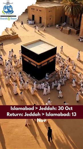 ✨ UMRAH PACKAGES 2025 ✨ Start your spiritual journey with Kate Holidays ✈️ 📍 15 Days Umrah Packages 🛫 Saudia Airlines (SV727 / SV726) 📅 Islamabad > Jeddah: 30 Oct 📅 Return: Jeddah > Islamabad: 13 Nov 💼 Includes: Visa Hotel Stay (Near Haram) Return Air Ticket Roundtrip Transport 🏨 Makkah & Madinah Hotels: Hidayt Al Kubra (Shuttle - Near Haram) Land Premium Hotel (1000m from Haram) Zahra Taiba 6 / 3 (500–700m from Haram) Shaza Munara (700m from Haram) Naima Khalil Hotel (600m from Haram) 📞 