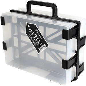 WestonBoxes A4-2-GO Portable Storage Box Carrier with 2 A4 Paper Storage Boxes