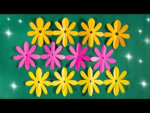 Paper Cutting Design❄️How to make a paper chain with flowers [Clear tutorial fast and easy]