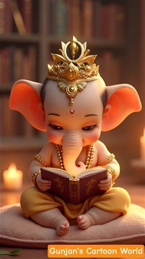 ✨📖 Little Ganesh Reading Magic |#bappa #ganesh #books #library