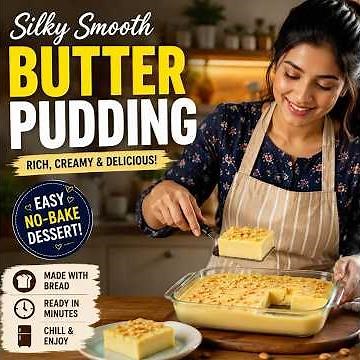 Creamy Butter Pudding Recipe | No Oven, No Eggs, Super Easy Dessert! #dessertrecipe #pudding