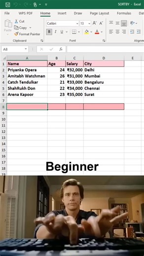 Time to Office on Instagram: "How to reverse the data in excel 😱 #excel #office #spreadsheet"