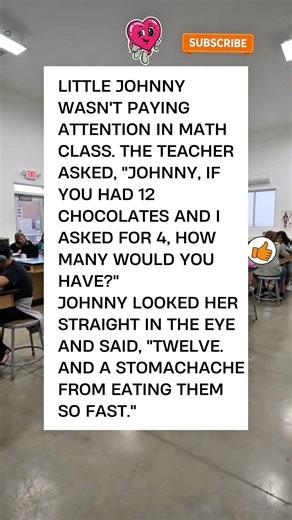 Teacher tries to trick Little Johnny with math His answer is unstoppable 🤣🍫 #Shorts