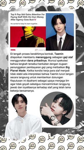 #Taemin Gunakan Uang Pribadi untuk Bayar Gaji Staf di Tengah Isu Agensi #SHINee