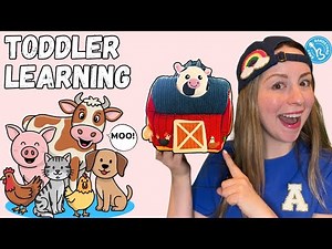 Toddler Learning - Farm Animal Peek-a-BOO with Ms Alyssa | Toddler Learning Video | First Words