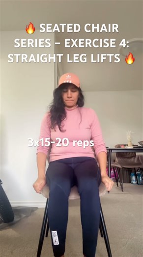 🔥 SEATED CHAIR SERIES – EXERCISE 4: STRAIGHT LEG LIFTS 🔥| Low-Impact & Office Friendly