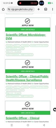 Health and Medicine Jobs On NJP Portal Apply Now✅