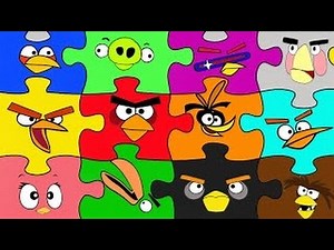 Angry Birds Puzzle Coloring Page For Learning Colors - Learn Colors for Kids