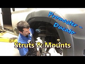 How do you replace the front shock absorber of the RAM Promaster?