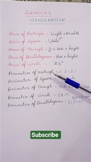 Maths Formulas Class 6, 7, 8 🔥 | All Important Formulae | Sanskar Math Magic