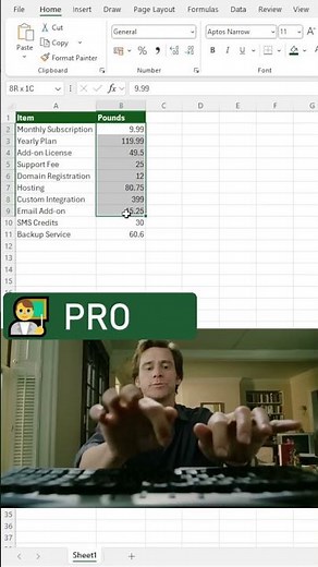 💷 Format numbers as £ instantly in Excel with Ctrl Shift 4 #excel #excelforbeginners #exceltips