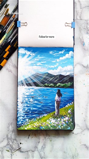 how to paint water#artshorts #painting #viral #art