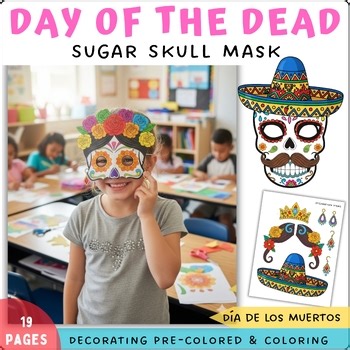 Day of the Dead Sugar Skull Mask Craft | Día de los Muertos Activity | Hispanic