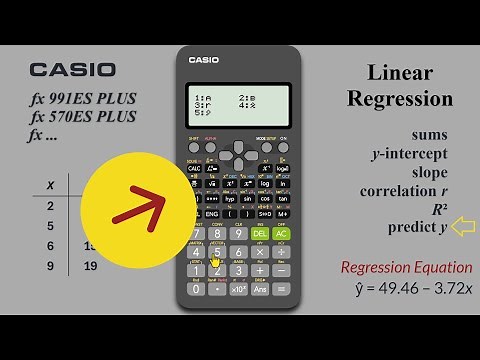 Casio fx ES Plus - Simple Linear Regression Sums, Intercept, Slope, Correlation, Determination, ŷ