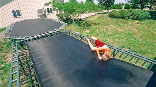 Shenanigans with epic backyard flips and games