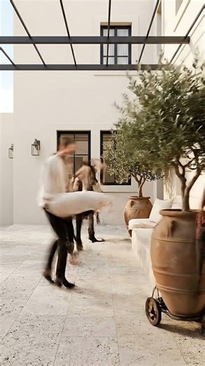 Mediterranean Courtyard Makeover | Patio Design with Olive Trees & Bougainvillea #backyardgardening