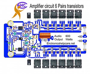 Amplifier circuit 6 Pairs transistors | Electrical and electronics engineering-EEE