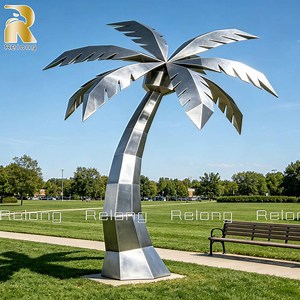 [Hot Item] Outdoor Metal Tree Statue Large Stainless Steel Palm Tree Staue for Sale