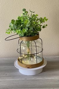 Rustic Farmhouse Lantern, Rustic Vase, Vintage Farmhouse Vase, Floral Arrangement, Cozy Decor, Country Decor, Replacement Lights Option - Etsy