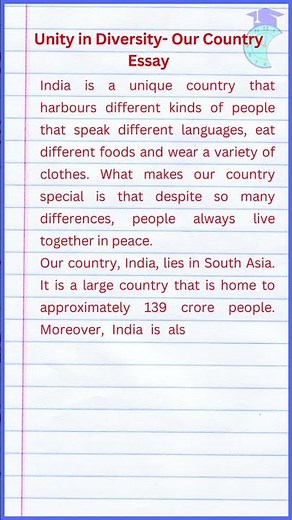 Unity in Diversity Our Country Essay | paragraph on unity in diversity