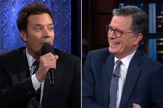 Jimmy Fallon Serenades Stephen Colbert with Surprise Rendition of 'My Way' to Mark Ending of “Late Show”
